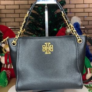 Tory Burch Britten Pebbled Leather Crossbody Tote NWOT